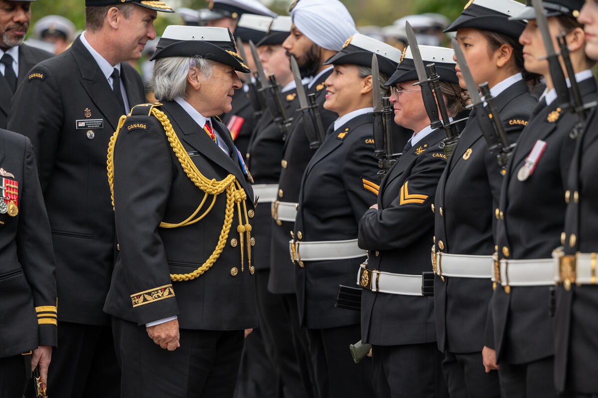 Governor General Mary Simon inspects the Guard