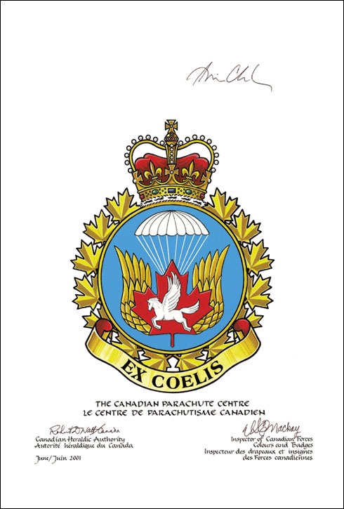 Approval of the Badge of The Canadian Parachute Centre
