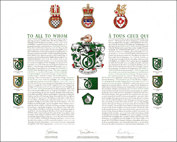 Differenced Arms for Lana Rachel Dan, daughter of Michael David Dan