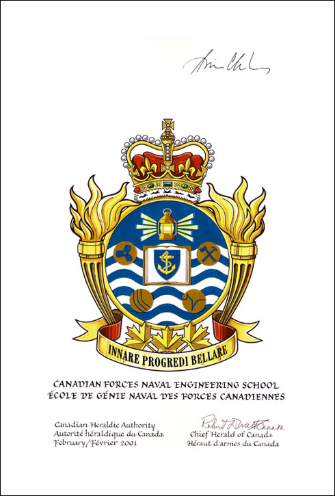Approval of the Badge of the Canadian Forces Naval Engineering School