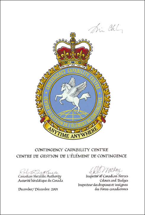 Approval of the Badge of the Contingency Capability Centre