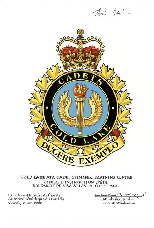 Approval of the Badge of the Cold Lake Air Cadet Summer Training Centre