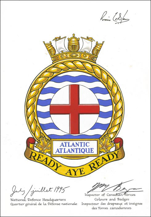 Lettres patentes approuvant l’insigne du Quartier général des Forces maritimes de l'Atlantique