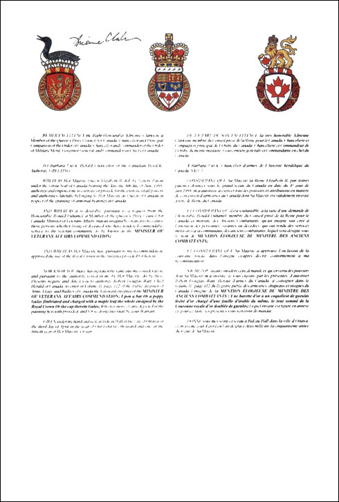 Approval of the Insignia of the Minister of Veterans Affairs Commendation