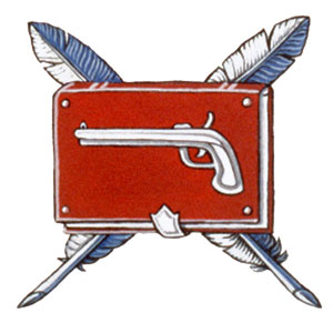 Badge of Lewis David St Columb Skene-Melvin