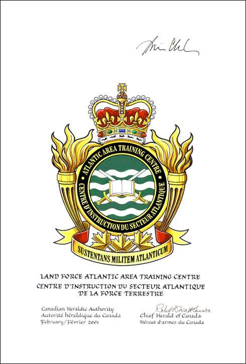 Approval of the Badge of the Land Force Atlantic Area Training Centre