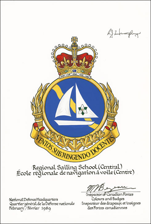 Letters patent confirming the badge of the Regional Sailing School (Central)