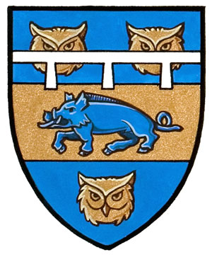 Armoiries de Halvar De La Cluyse Jonson Jr., fils de Halvar De La Cluyse Jonson