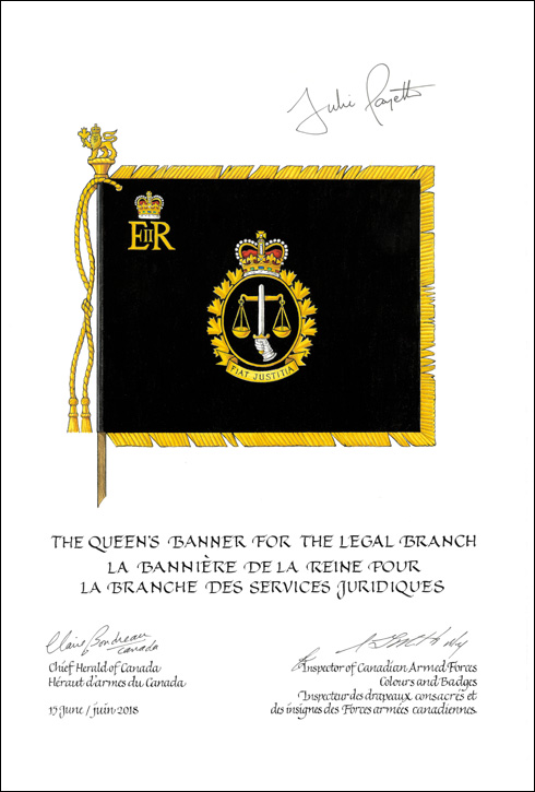 Letters patent approving the heraldic emblems of the Legal Branch
