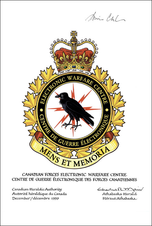 Approval of the Badge of the Canadian Forces Electronic Warfare Centre