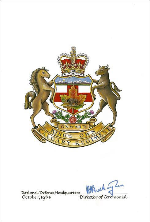 Approval of the Badge of The King's Own Calgary Regiment (RCAC)