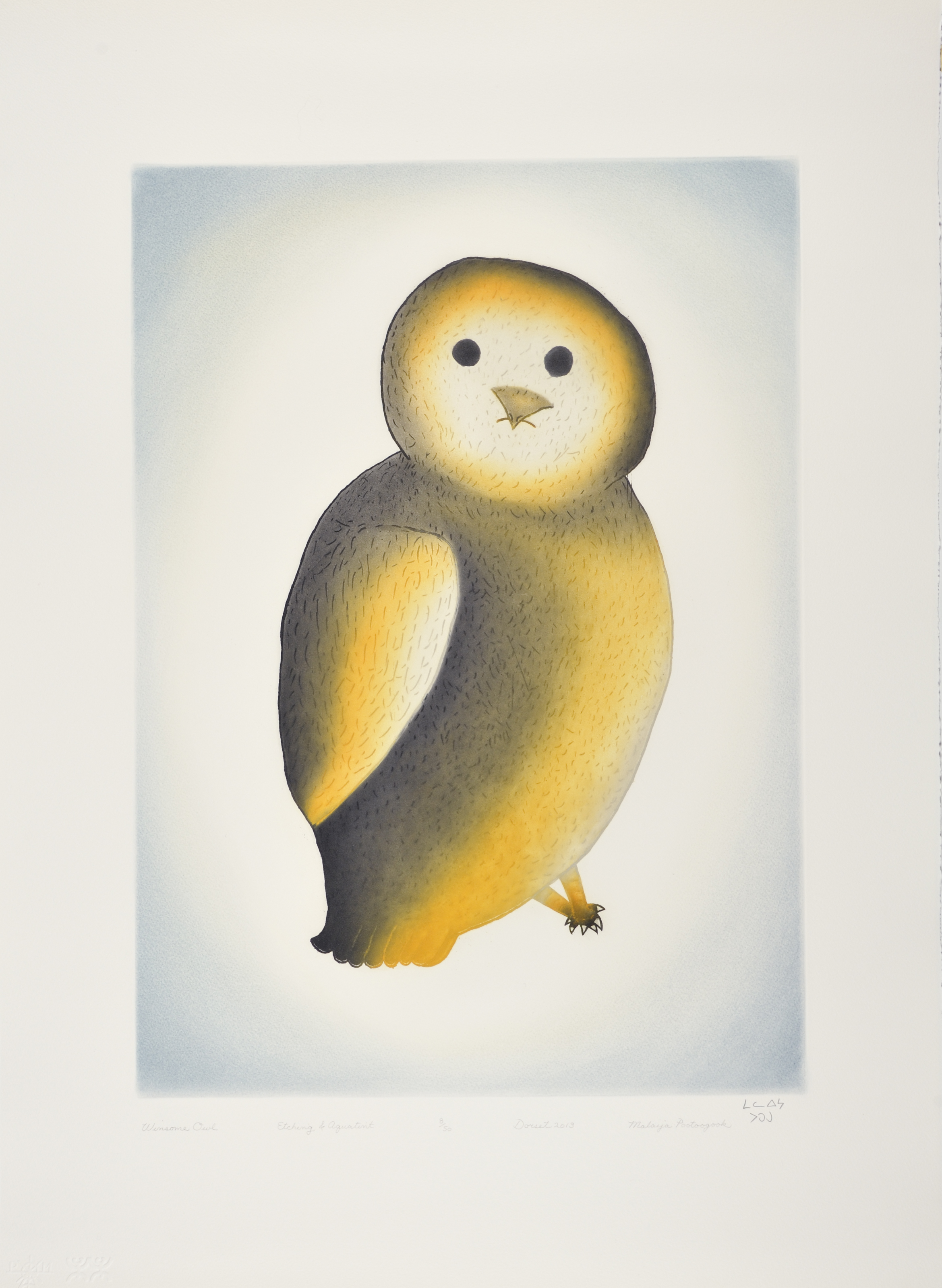 Winsome Owl [Hibou charmeur], eau-forte et aquatinte sur papier, Malaija Pootoogook