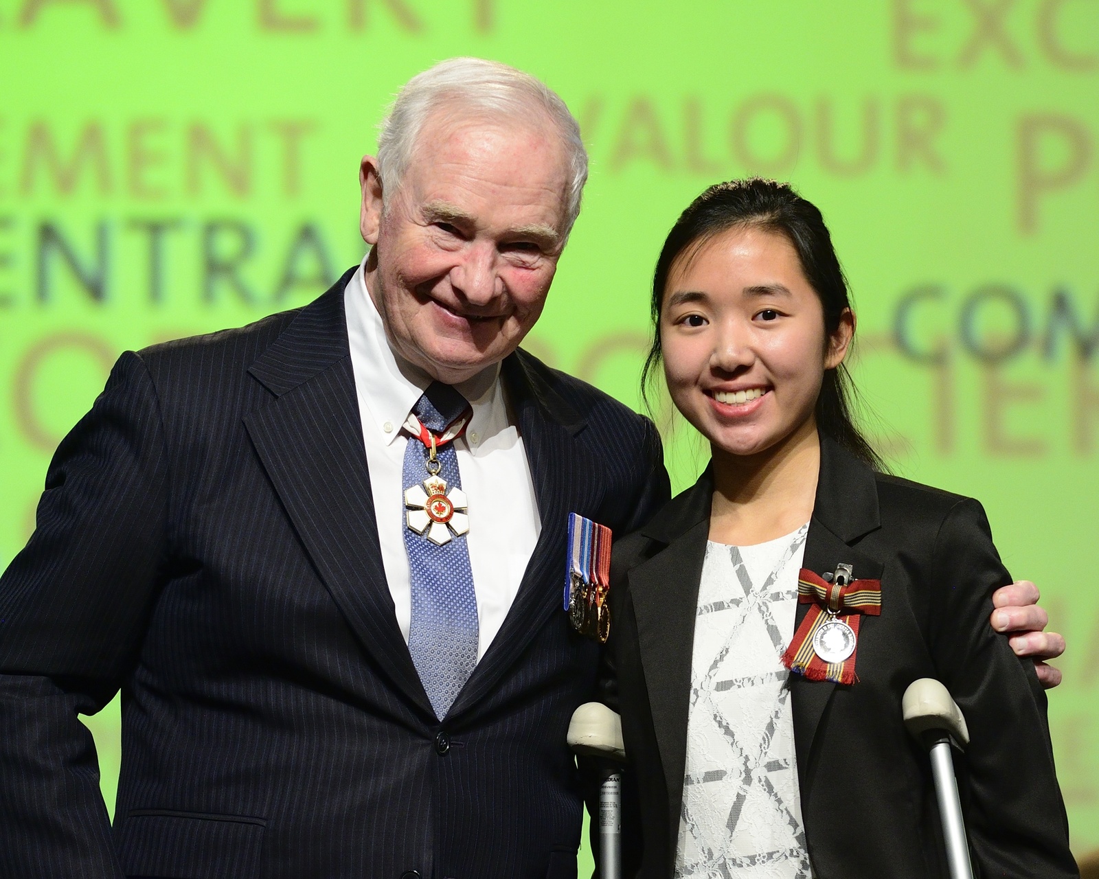Tiffani Wong and Governor General David Johnston