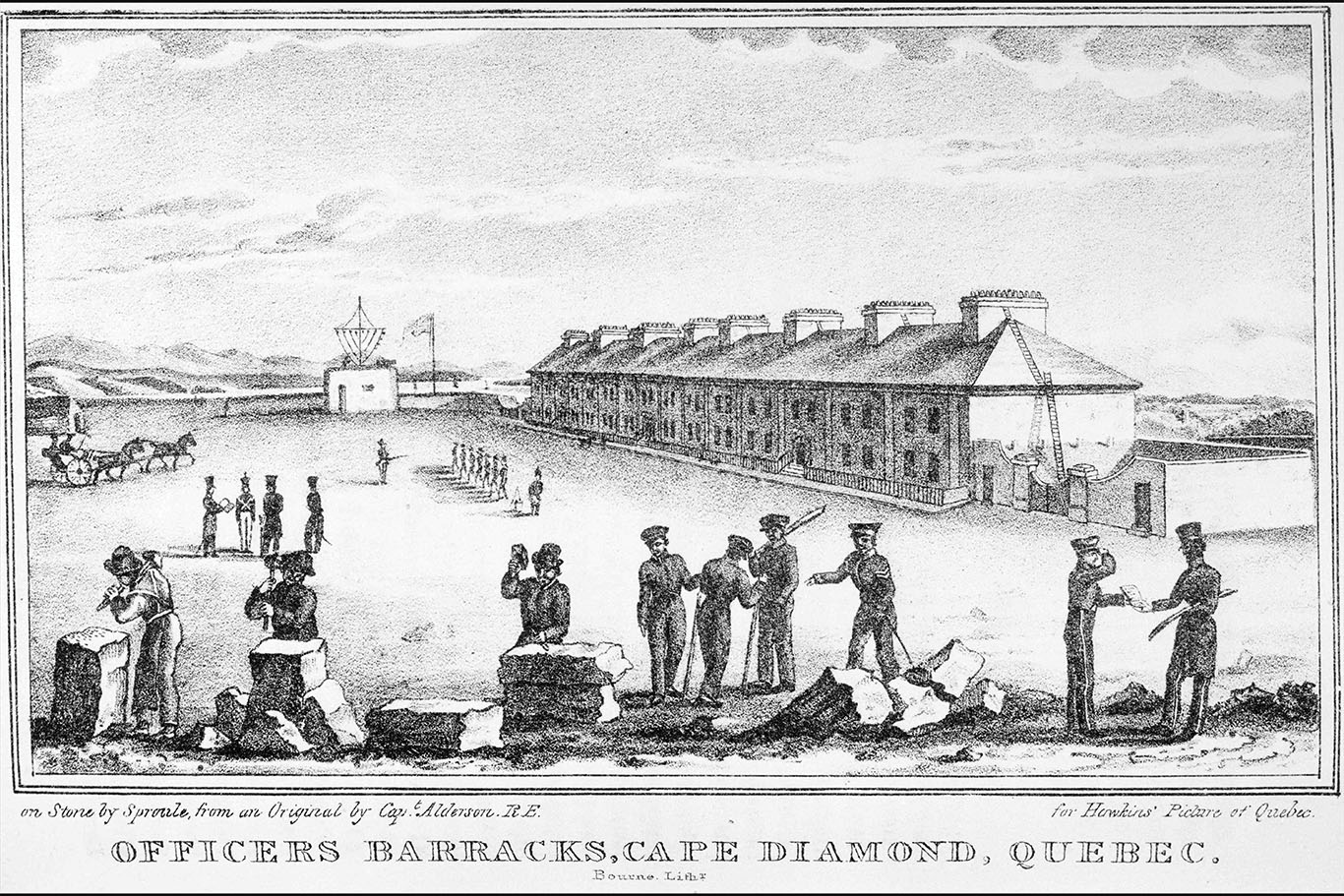Etching of the Officer’s Barracks, 1834