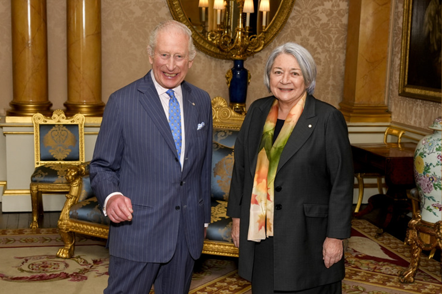 Sa Majesté le Roi et la Gouverneure générale Mary Simon.