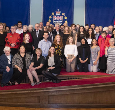 A group photo of Pearson College students and the Governor General. 