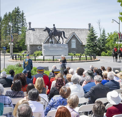  The Governor General delivered remarks in front of the Queen Elizabeth II Equestrian Monument.