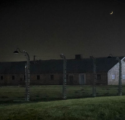 Photo of a building in Auschwitz.