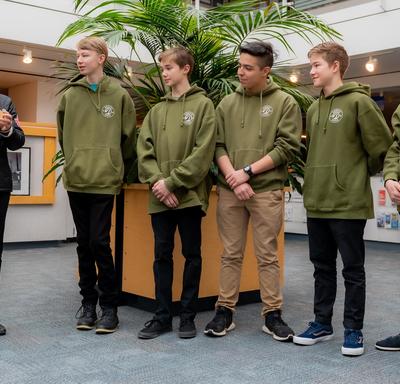 The Governor General meets with five teenagers who performed a heroic act at the District Hall in North Vancouver.