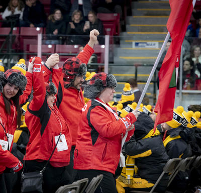 Athletes cheer at the Special Olympics Canada Winter Games Thunder Bay 2020 Opening Ceremony.