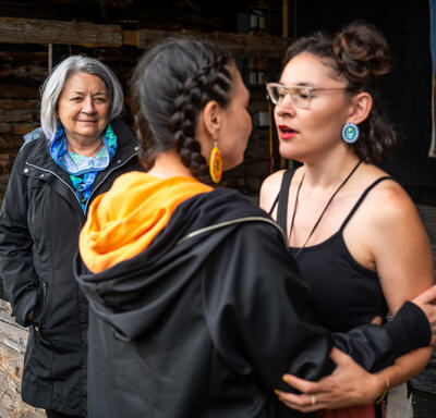 Throat singers performing at the Summer Solstice Indigenous Festival.