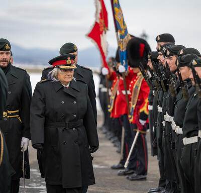 The Governor General is performing a military inspection.