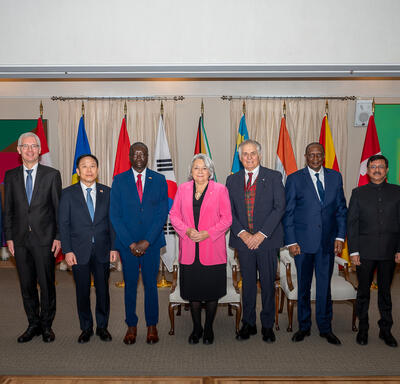 Group photo of heads of mission with the Governor General.