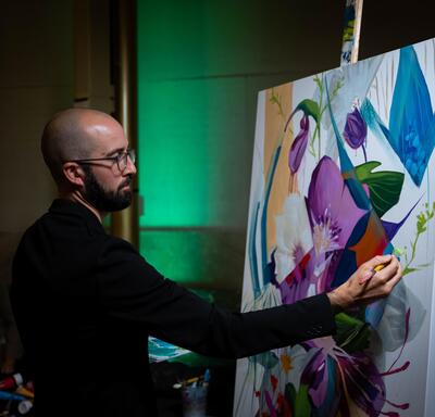 Artist paints artwork during coronation event in Ottawa