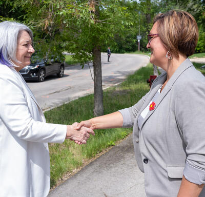 Governor General Marie Simon meets with the director from the National Centre for Truth and Reconciliation