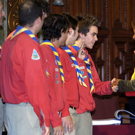 Presentation of decorations to the Association des Scouts du Canada