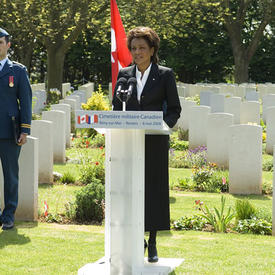 Ceremony at the Canadian military cemetery at Bény-Reviers