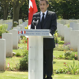 Ceremony at the Canadian military cemetery at Bény-Reviers