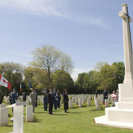 Ceremony at the Canadian military cemetery at Bény-Reviers