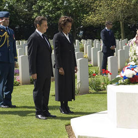 Ceremony at the Canadian military cemetery at Bény-Reviers