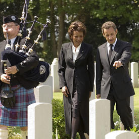 Ceremony at the Canadian military cemetery at Bény-Reviers