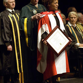 The Governor General receives an honorary doctorate from the University of Alberta