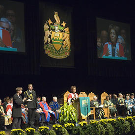 The Governor General receives an honorary doctorate from the University of Alberta