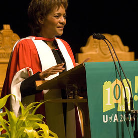 The Governor General receives an honorary doctorate from the University of Alberta