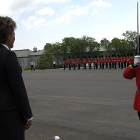 Inspection of the guard of honour of the Royal 22e Régiment at the Citadelle of Québec