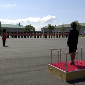 Inspection of the guard of honour of the Royal 22e Régiment at the Citadelle of Québec