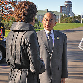 Governor General of Canada welcomes the King of Cambodia at the Citadelle of Québec