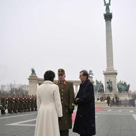 Visit to the Tomb of the Unknown Soldier at Heroes' Square in Budapest