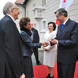 Arrivée officielle en Slovénie et rencontre avec le président de la République de Slovénie
