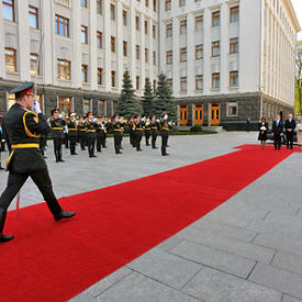 UKRAINE - Official welcoming ceremony with military honours