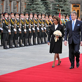 UKRAINE - Official welcoming ceremony with military honours