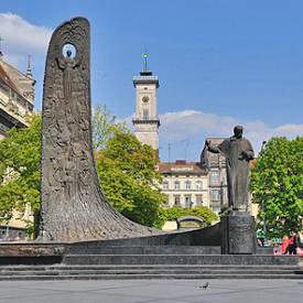 UKRAINE - Act of commemoration at the Taras Shevchenko Monument