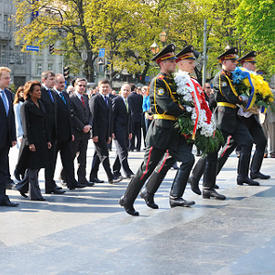 UKRAINE - Act of commemoration at the Taras Shevchenko Monument