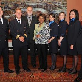 The crew of CanJet Flight 918 visits Rideau Hall