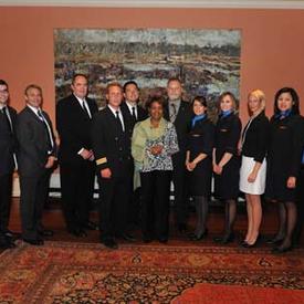 The crew of CanJet Flight 918 visits Rideau Hall