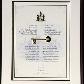 Presentation of the Key to the City to the Chief Justice of Canada